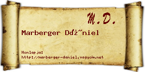 Marberger Dániel névjegykártya